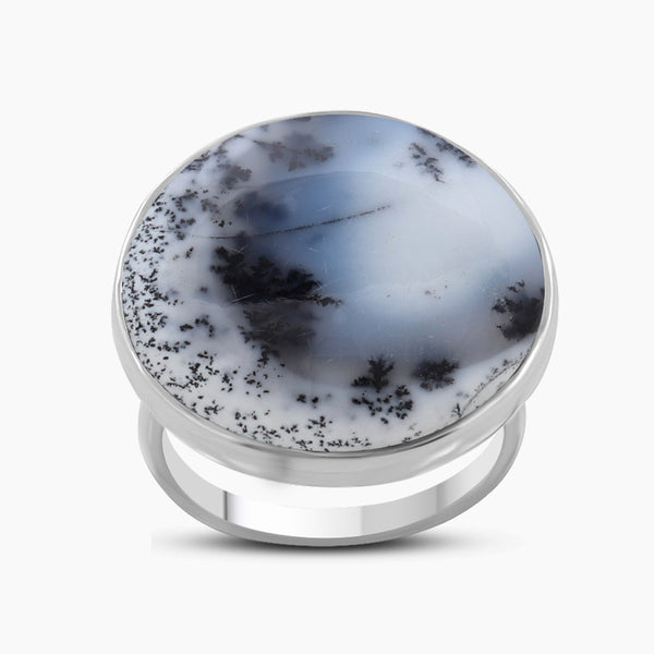 Dendritic Opal Silver Rings