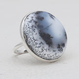 Dendritic Opal Silver Rings