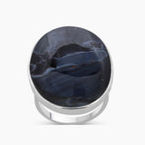 Natural Ocean Jasper Silver Rings