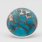 Blue Copper Turquoise Silver Rings