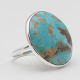 Blue Copper Turquoise Silver Rings