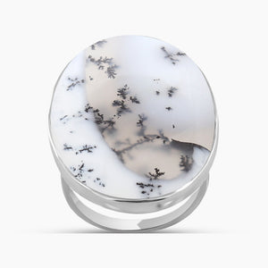 Dendritic Opal Silver Rings