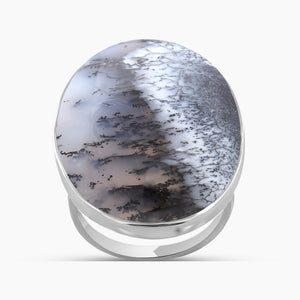 Dendritic Opal Silver Rings