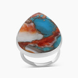 Natural Rainforest Jasper Silver Rings