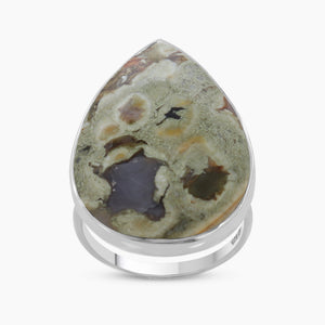 Natural Rainforest Jasper Silver Rings