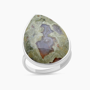 Natural Rainforest Jasper Silver Rings