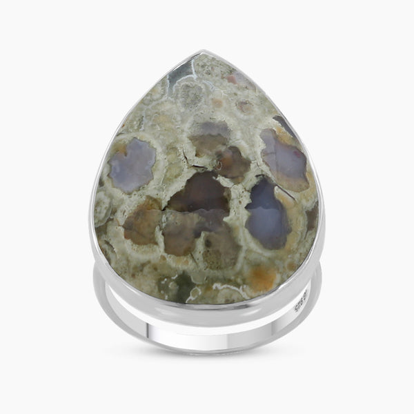 Natural Rainforest Jasper Silver Rings