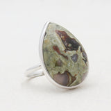 Natural Rainforest Jasper Silver Rings