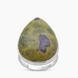 Natural Rainforest Jasper Silver Rings