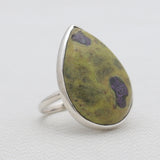Natural Rainforest Jasper Silver Rings