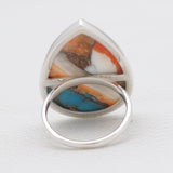 Turquoise Spiny Oyster Silver Rings