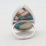 Turquoise Spiny Oyster Silver Rings