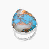 Turquoise Spiny Oyster Silver Rings