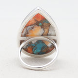 Turquoise Spiny Oyster Silver Rings