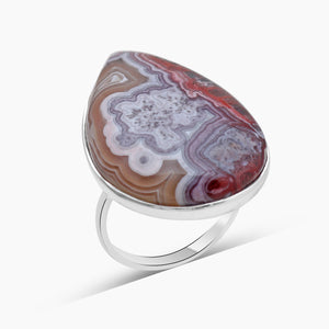 Crazy Lace Agate Silver Rings