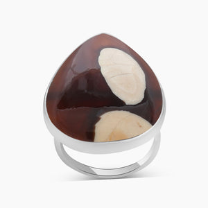 Peanut Wood Jasper Silver Rings
