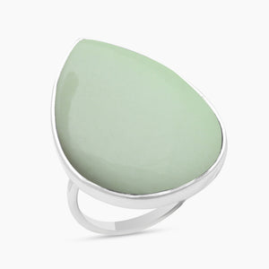 Lemon Chrysoprase Silver Rings