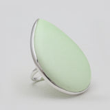 Lemon Chrysoprase Silver Rings