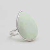 Lemon Chrysoprase Silver Rings