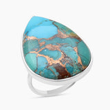 Blue Copper Turquoise Silver Rings
