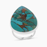 Blue Copper Turquoise Silver Rings