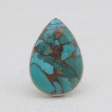 Blue Copper Turquoise Silver Rings
