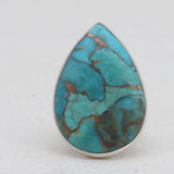 Blue Copper Turquoise Silver Rings