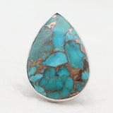 Blue Copper Turquoise Silver Rings
