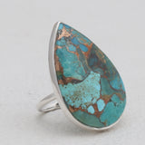 Blue Copper Turquoise Silver Rings