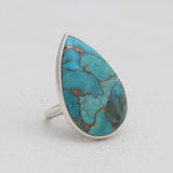 Blue Copper Turquoise Silver Rings