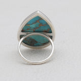 Blue Copper Turquoise Silver Rings