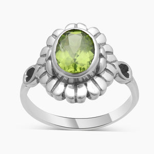 Peridot Silver Rings
