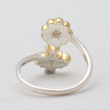 Blue Topaz Sterling Silver Gold Vermeil Adjustable Rings