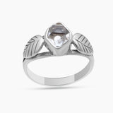 Natural Herkimer Quartz Silver Rings