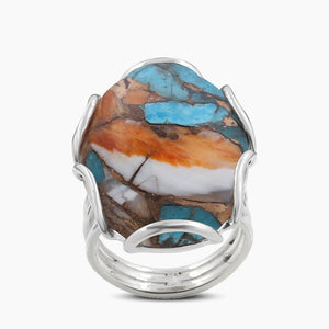 Turquoise Spiny Oyster 925 Sterling Silver Rings