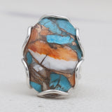 Turquoise Spiny Oyster 925 Sterling Silver Rings
