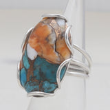 Turquoise Spiny Oyster 925 Sterling Silver Rings