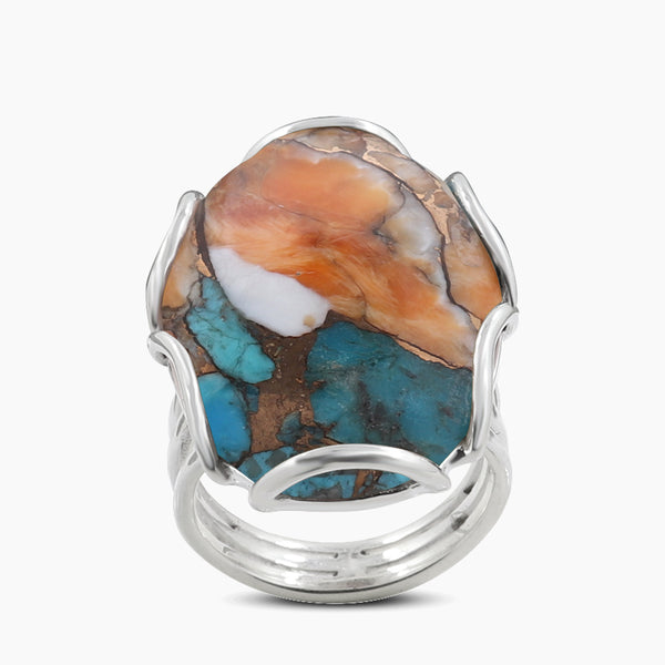 Turquoise Spiny Oyster 925 Sterling Silver Rings