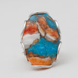 Turquoise Spiny Oyster 925 Sterling Silver Rings