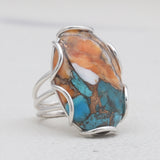 Turquoise Spiny Oyster 925 Sterling Silver Rings