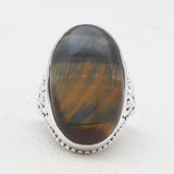Tiger Eye Silver Rings