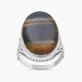 Tiger Eye Silver Rings