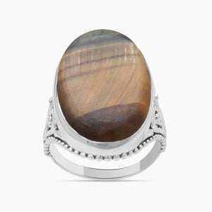 Tiger Eye Silver Rings