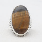 Tiger Eye Silver Rings