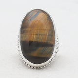 Tiger Eye Silver Rings