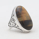 Tiger Eye Silver Rings