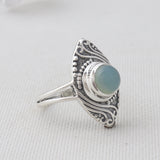 Aquamarine Silver Ring