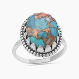 Turquoise Spiny Oyster Silver Rings