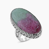 Turquoise Spiny Oyster Silver Rings