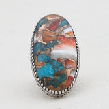 Turquoise Spiny Oyster Silver Rings